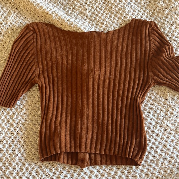 Free People Cropped Cardigan Top - Picture 3 of 3